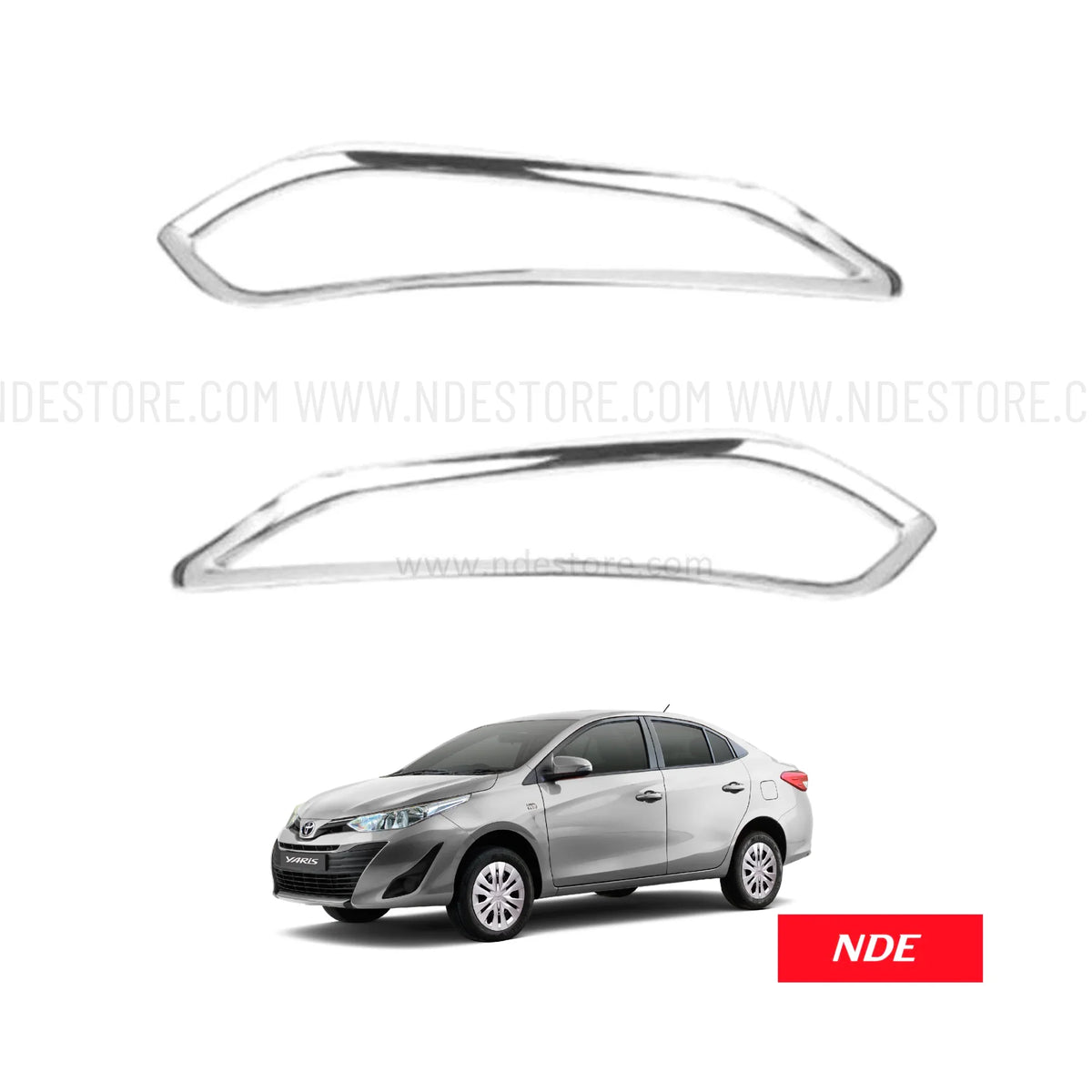 BUMPER REAR CHROME REFLECTOR COVER TRIM FOR TOYOTA YARIS - ndestore.com