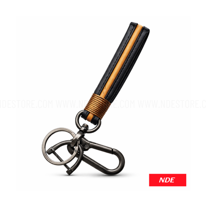 KEY CHAIN LEATHER STRAP YELLOW