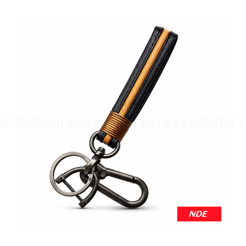 KEY CHAIN LEATHER STRAP YELLOW